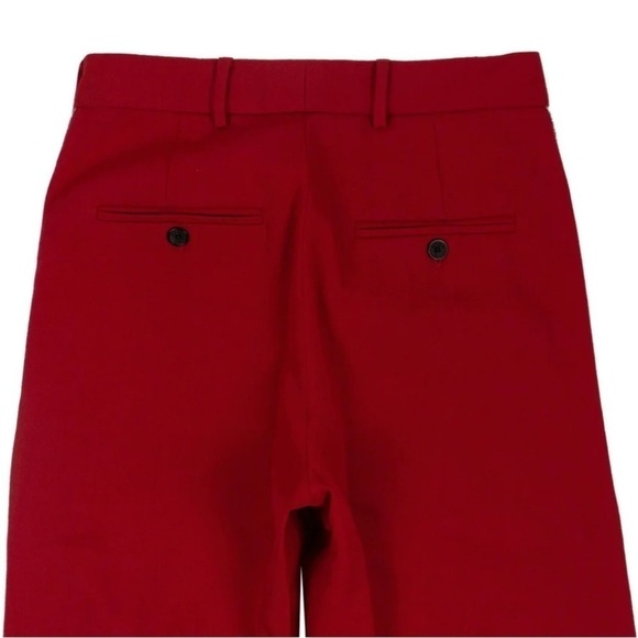 ADAPTATION Red Wool Metallic Side Striped Tailored Trousers Pants Size 24 NWOT - Picture 11 of 16